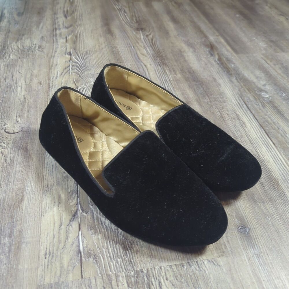 Birdies The Starling Black Velvet Flats Slippers Loafers Slip On Women’s Size 7